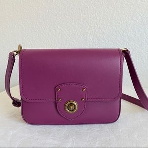 Ralph Lauren purple leather flap crossbody bag